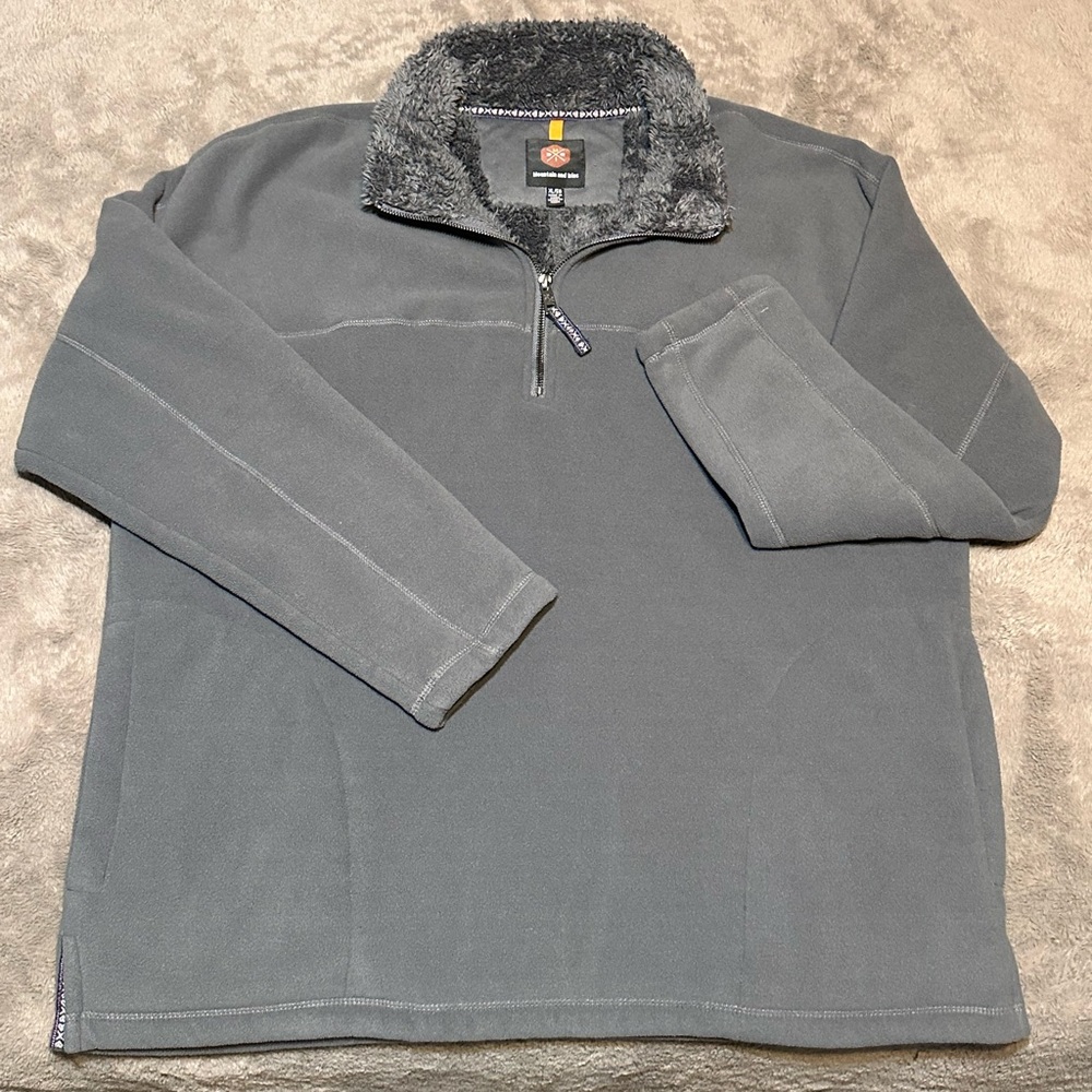 Mountain and Isles Men’s Gray Quarter Zip Sherpa, Size-XL